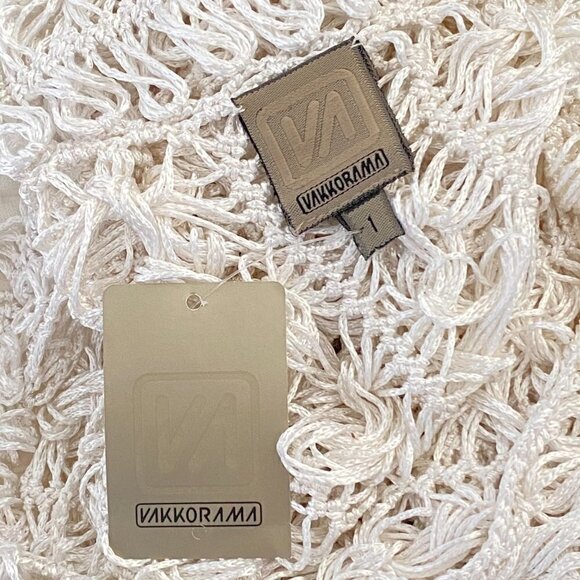 Vakko Open Knit Crochet Mini White Dress XS - Picture 4 of 6